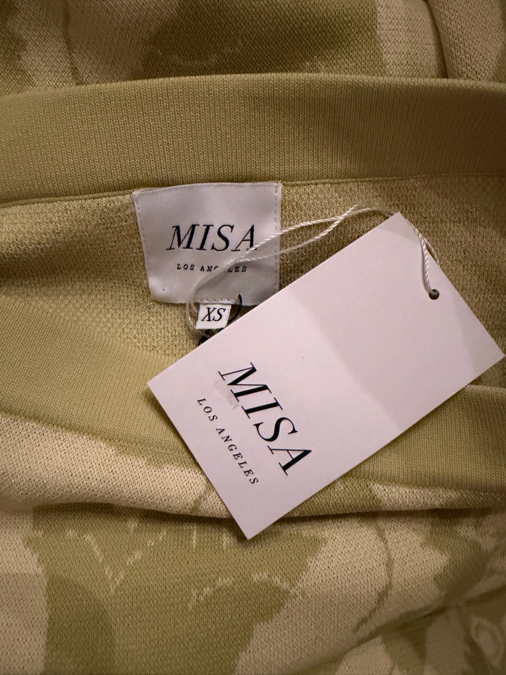 Misa Los Angeles Floral Jacquard Midi Skirt in Light Green size XS - Picture 7 of 8
